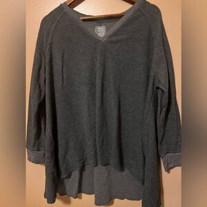 Aerie just add leggings flowy fit gray sweater top size medium
